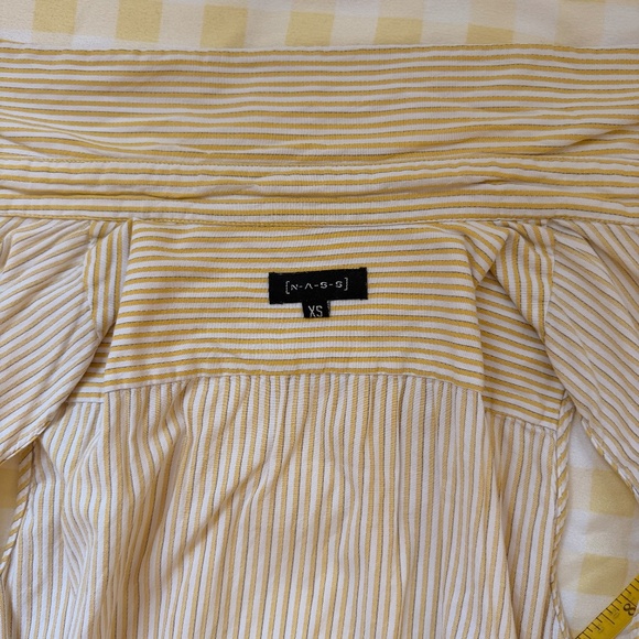 PINSTRIPE VINTAGE COLLARED BUTTON UP TOP - XS S - Picture 4 of 12